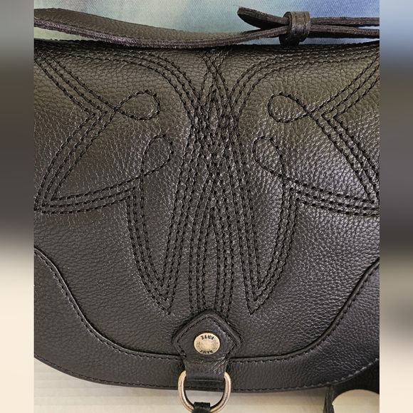 FRYE Black Pebble Saddle Crossbody Bag NWT - Picture 3 of 16